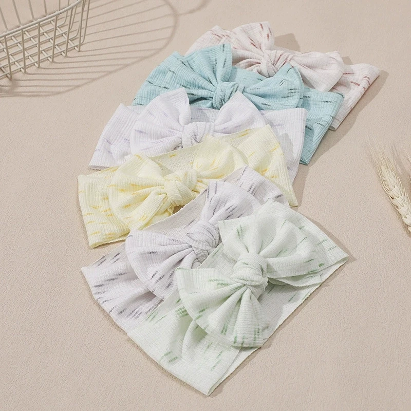 Stampa nylon neonata fascia fiocco topknot margherita orecchio di coniglio fascia per neonato fasce per capelli accessori per bambini fasce per capelli infantili