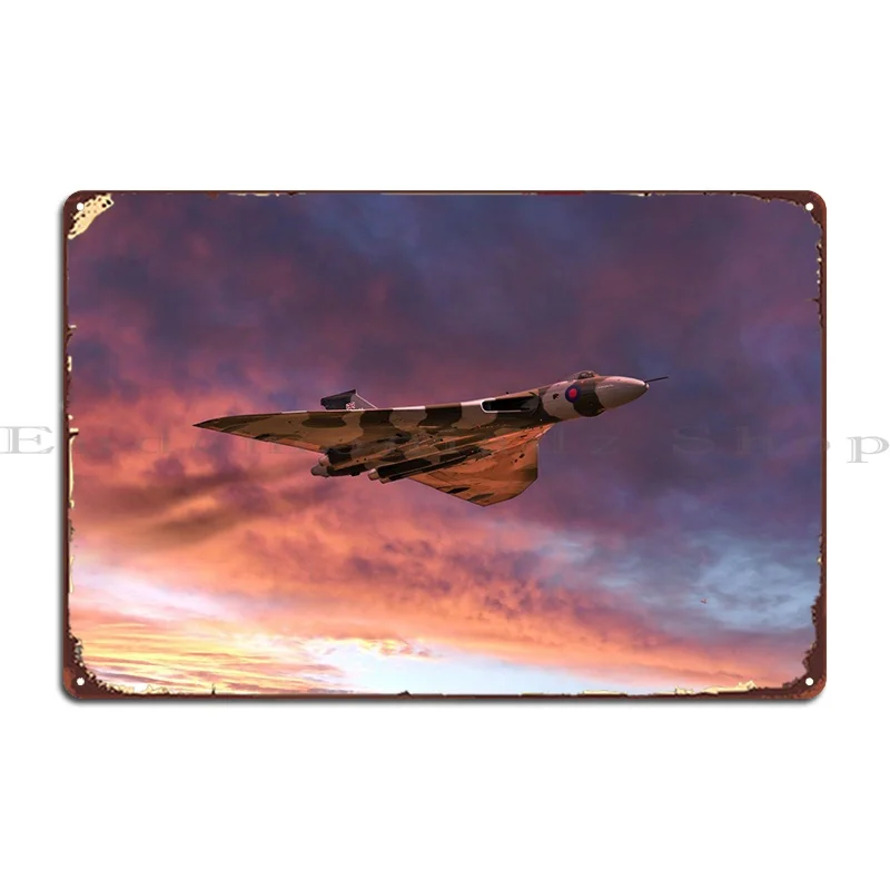 Avro Vulcan Bomber Xh558 Sunset Metal Sign Pub Mural Home Wall Custom Character Classic Tin Sign Poster