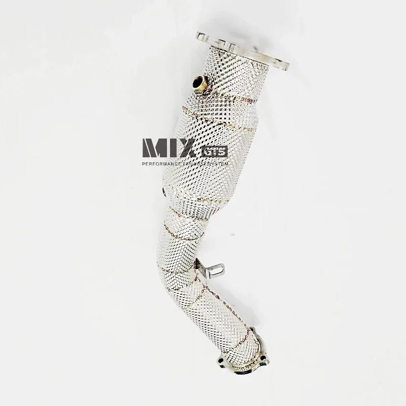 High quality 304 Stainless Steel Exhaust System with Heat Shield , Steel Downpipe for Audi A4, A5, Q5, B8, 2.0T