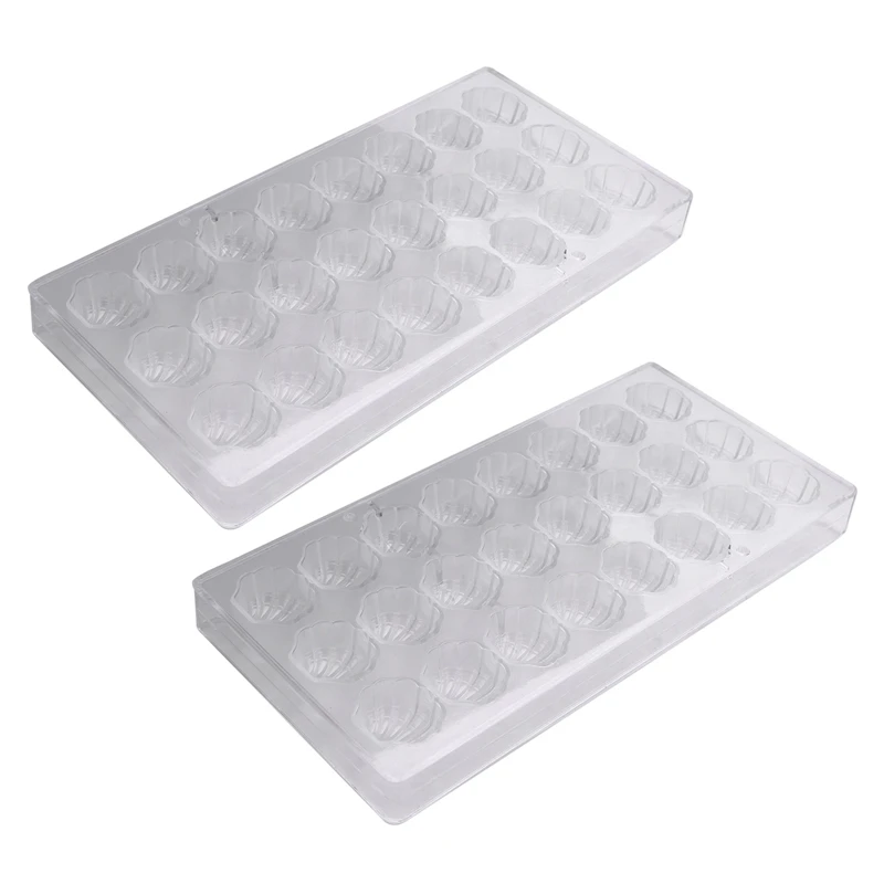 

2X Shell Shape Hard Chocolate Mold 3D Sea Shell Polycarbonate Clear Ice Jelly Candy Mould