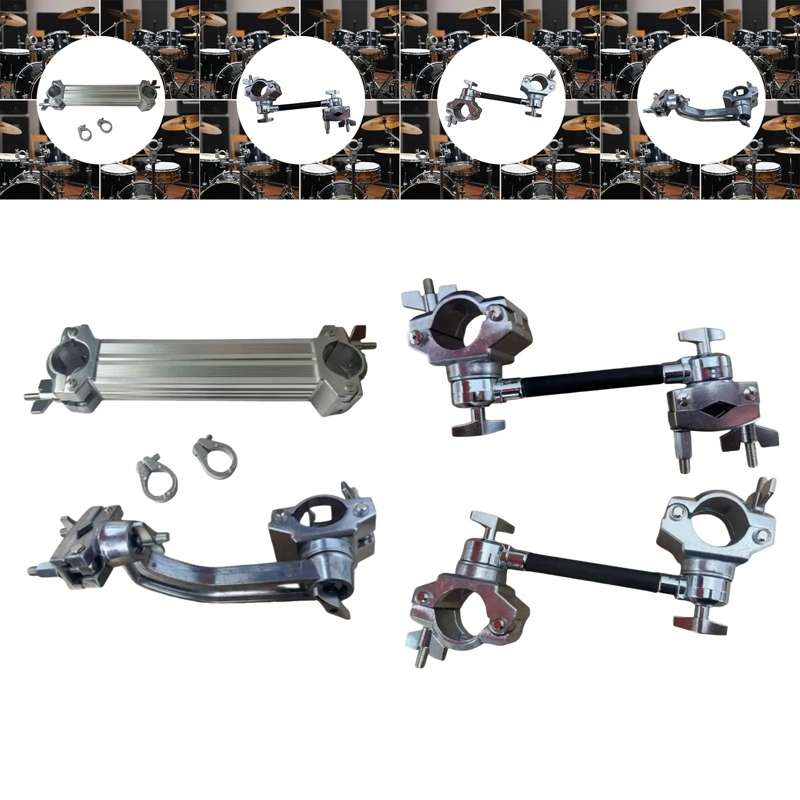 

Регулируемый металлический зажим для тарелок барабанной установки, универсальный крепеж для перкуссионных инструментов, для тренировок с барабанной установкой