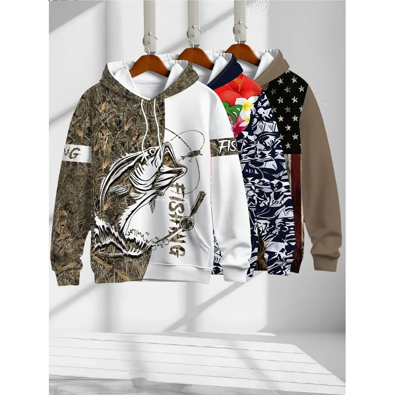 Fashionable Digital Printed Hooded Sports Shirt Three Piece Set For Men, Featuring A Unique Pattern Design And A Casual Sports