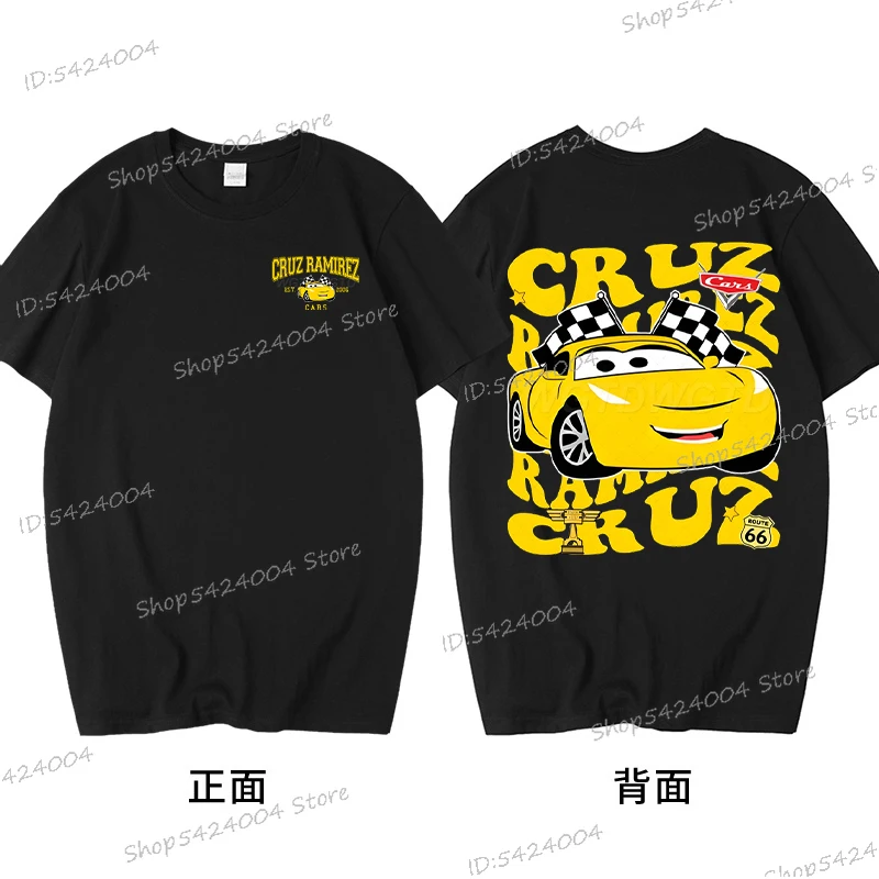 خمر سيارة طباعة تي شيرت القطن الكرتون موضة قصيرة الأكمام الشارع الشهير الرجال النساء سيارة عاشق أنيمي تي شيرت الجولة الرقبة التي شيرت