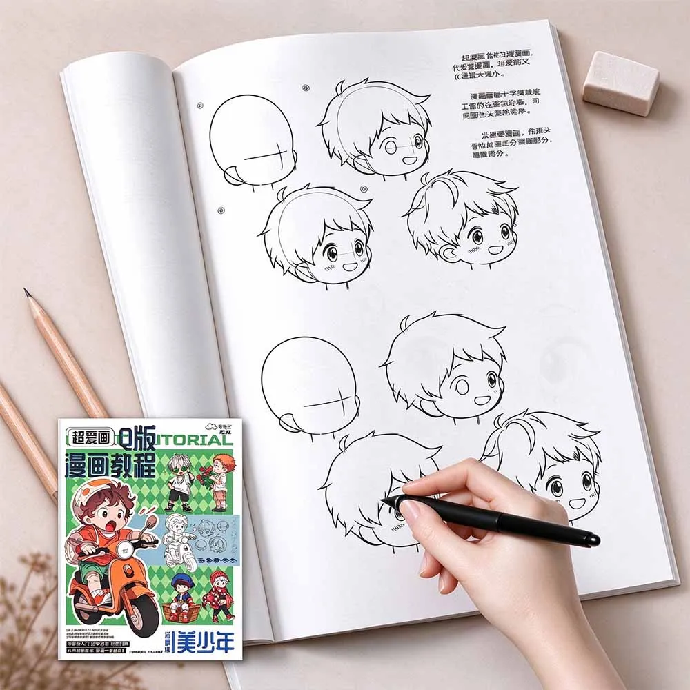 Chibi Anime Drawing Book,48 Clear Outline Templates & Sketch Paper,Line Art Tracing,Step Guide for New Manga Artists,Manga Class
