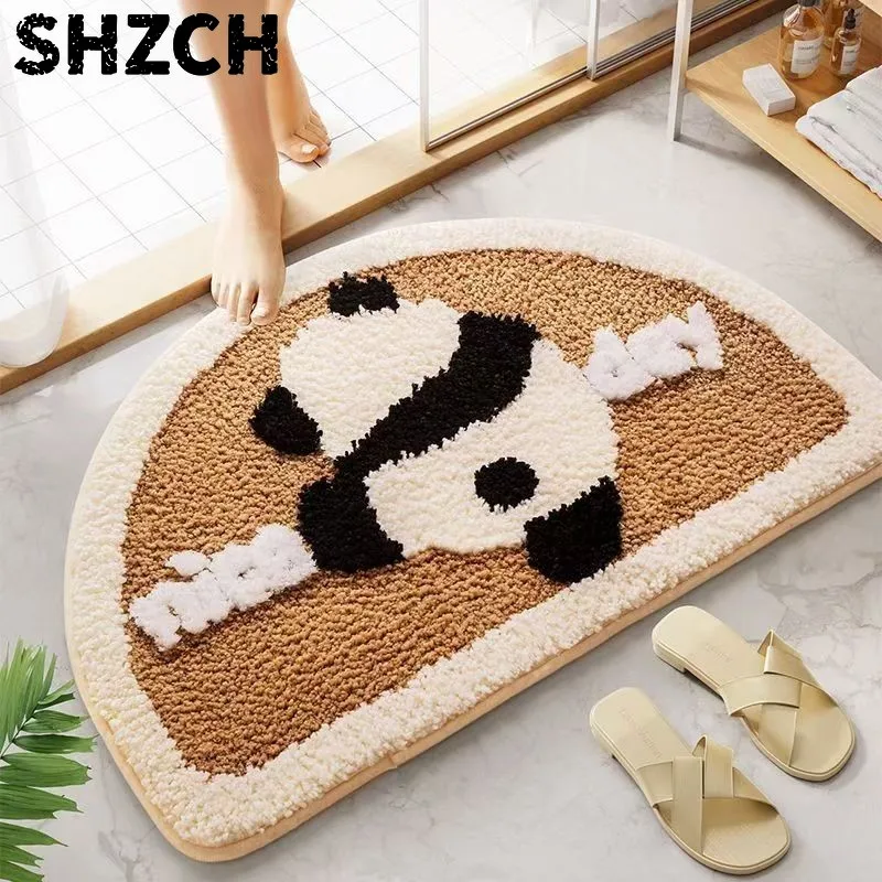 Bathroom Non Slip Bathroom Mat Natural Rubber Household Toilet Thickened Door Mat Foot Pad For Stepping On Flower Slip Mat ZG988