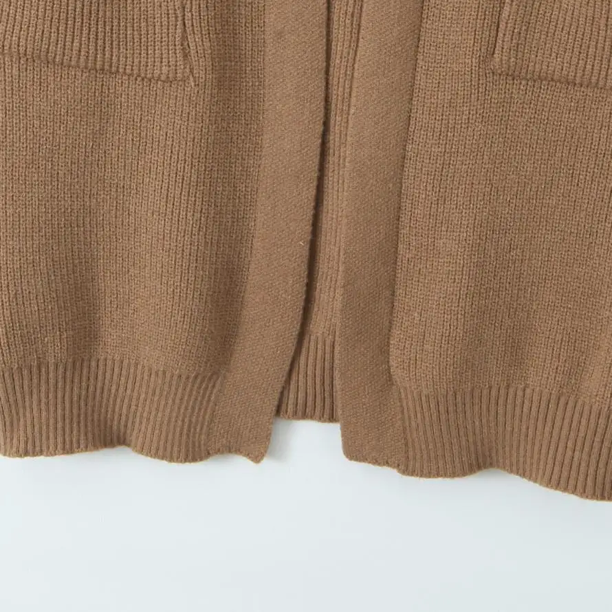 

ZAB Faionable Long Sve Sweater with Large Collar Mid-Length Open Cardigan for Women Street Sle Polyester Fiber