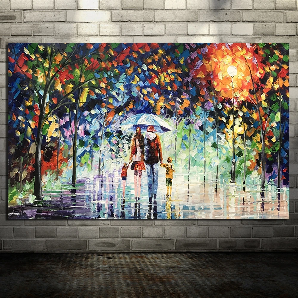 

Mintura Handpainted Thick Texture Landscape Oil Painting Modern Abstract Canvas,Wall Art,Picture For Living Room Wall Decoration