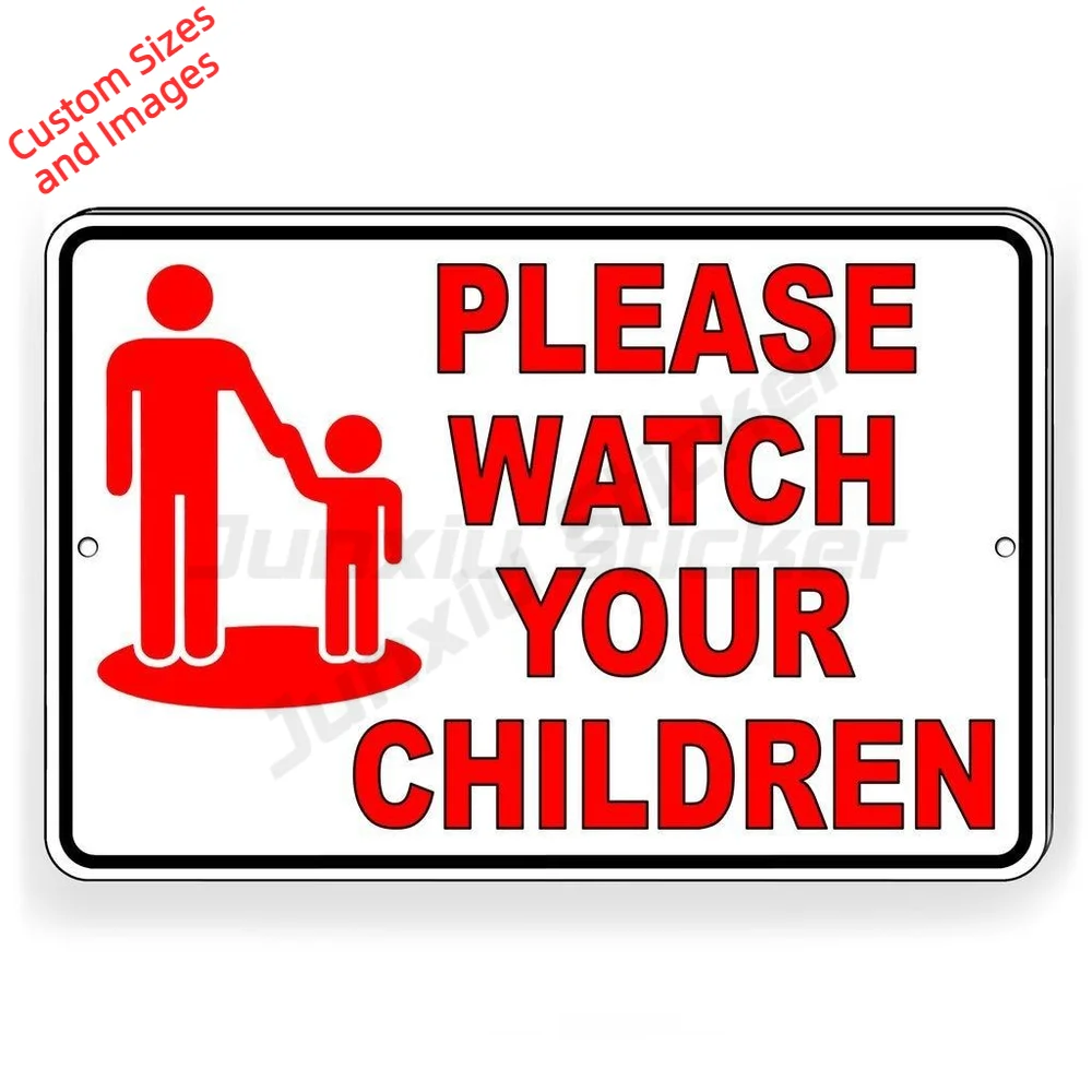 Please Watch Your Children Vinyl Sticker Waterproof UV Resistant For Indoor And Outdoor Use For Gate And Fence Decal Notice
