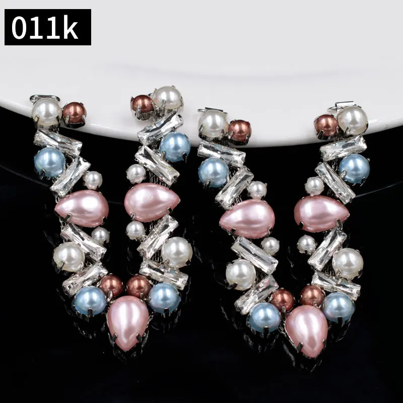 LkeRan New 1 Pair Fashion Crystal Sandal Chain bikini Connectors clothing decoration buckle DIY Hand sewing Beach Foot Jewelry
