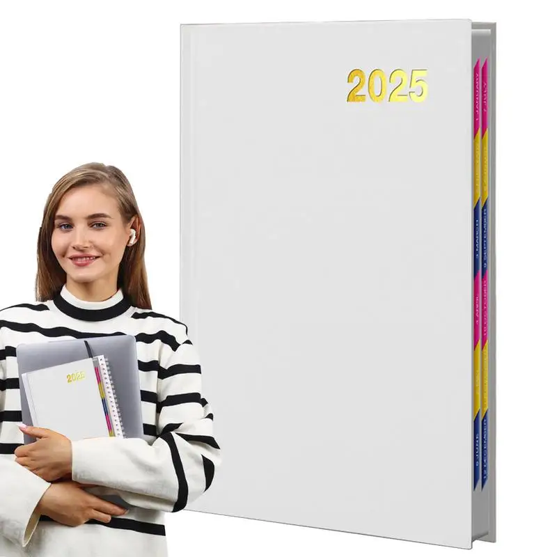 Calendar 2025 A5 Hardcover Executive Planner Calendar Book Daily Notebook Water Resistant Cover Journal Thick Paper A5 For Work