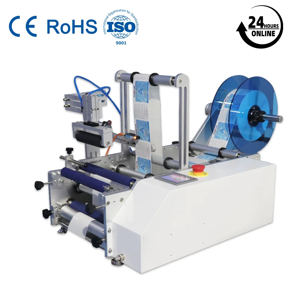 2022 Manual Fast Semi Automatic Adhesive Wine Round Bottle Labeling Machine