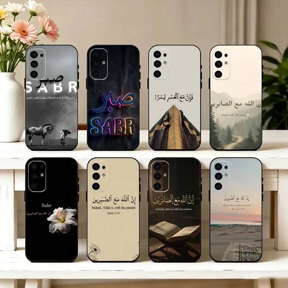 Quran Sabr Islam Patience Phone Case For Samsung S25,S24,S21,S22,S23,S30,Ultra,S20,Plus,Fe,Lite,Note,10,Black Cover