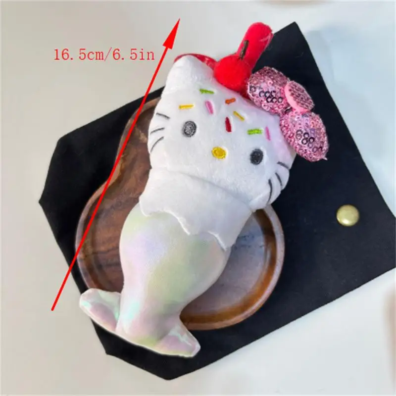 Lindo divertido Sanrio Hello Kitty muñeco de peluche juguete hamburguesa patatas fritas helado KT llavero colgante bolsa encanto decoración regalo de cumpleaños llavero