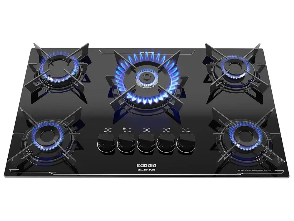 Cooktop 5 Bocas a Gás GLP Itatiaia Preto Electra Plus - Bivolt