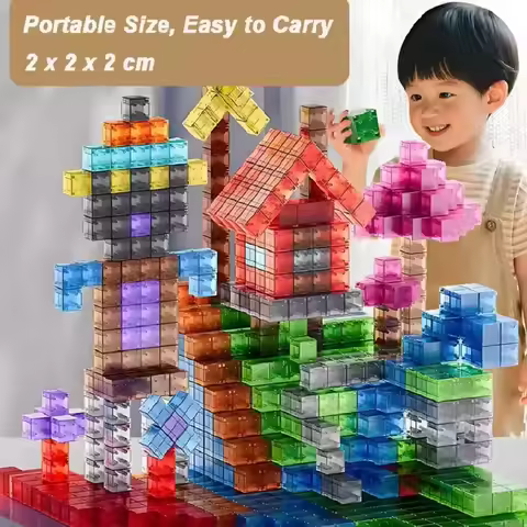 Novos Cubos Magnéticos DIY para Crianças, Conjunto de Construção, Blocos de Montar Magnéticos, Brinquedos Educacionais STEM para Crianças, Presentes