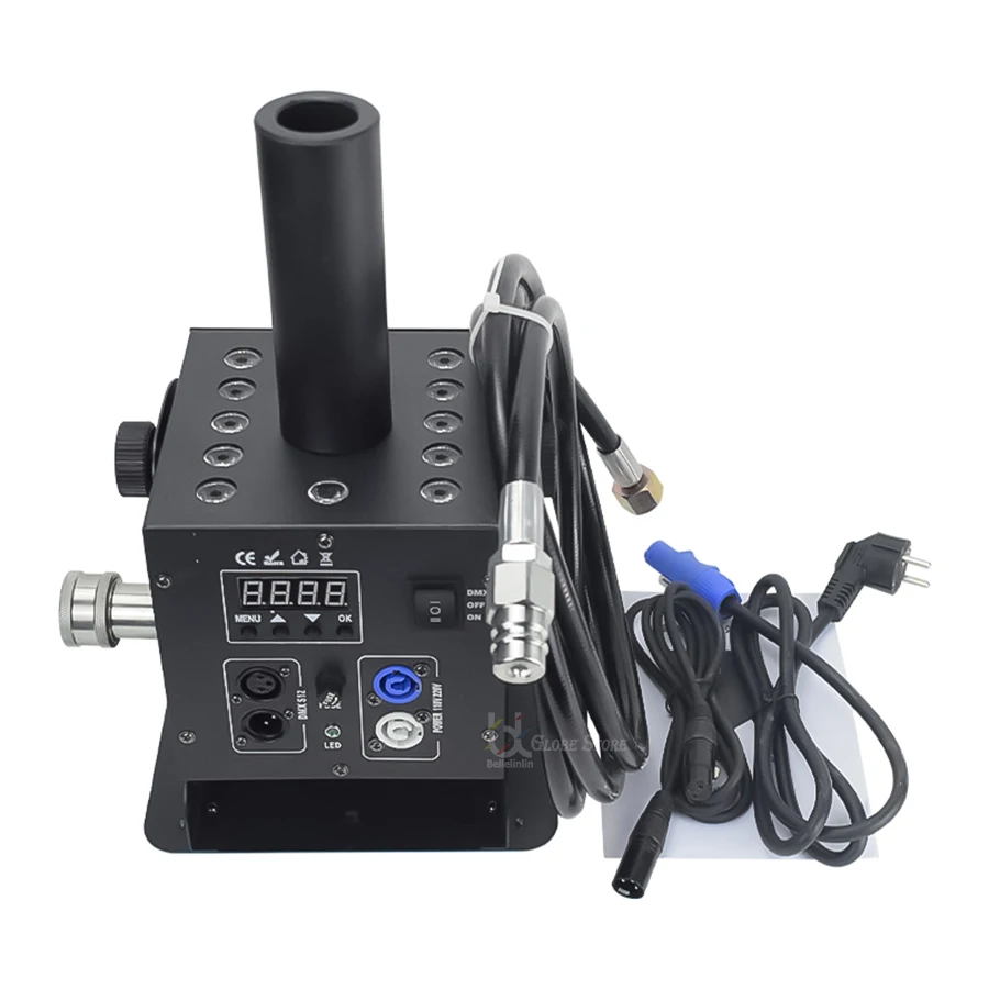 No Duty 6Pcs 12x3W RGB 3In1 Triple Color DMX Led Co2 Jet Machine LCD Display Power Con Quick Lock Gas Hose Fitting