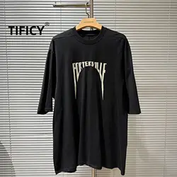 Dark RO High Street Style High-quality Cotton 100% Printed T-shirt Men and Women Plus Size Men's Loose Short Sleeved Tshirts Top