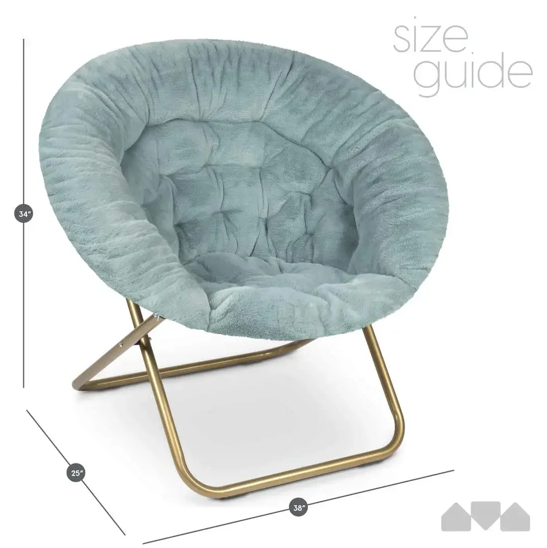 Grande chaise ronde pliable en fausse fourrure, chaise de lune confortable, salon et chambre à coucher