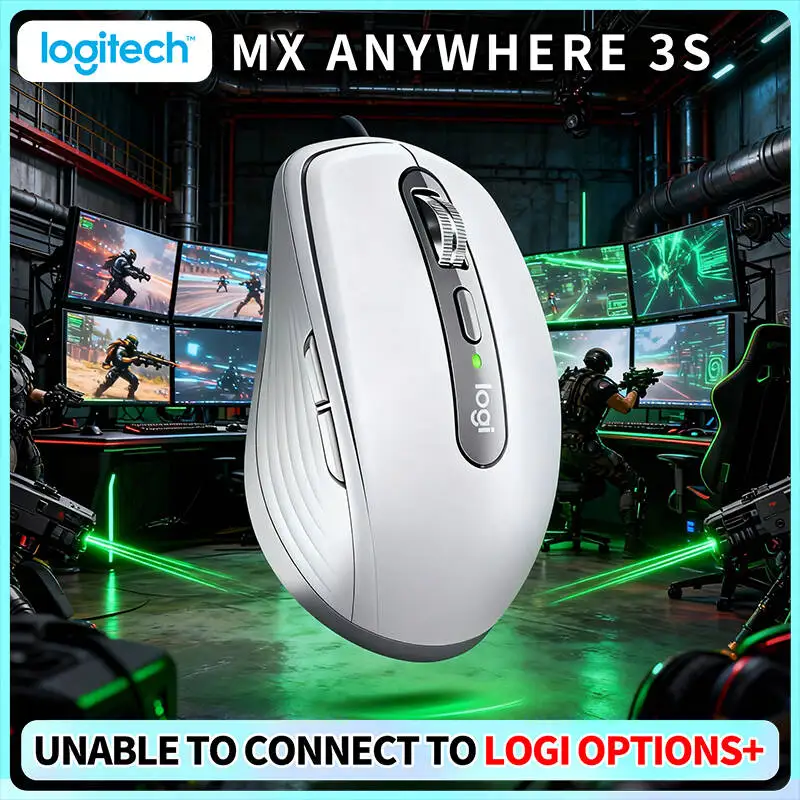 Productivity MX Anywhere 3S - 8000 DPI, MagSpeed Scroll, 3-Device Connect, Perfect for Camera Product Presentation & Office