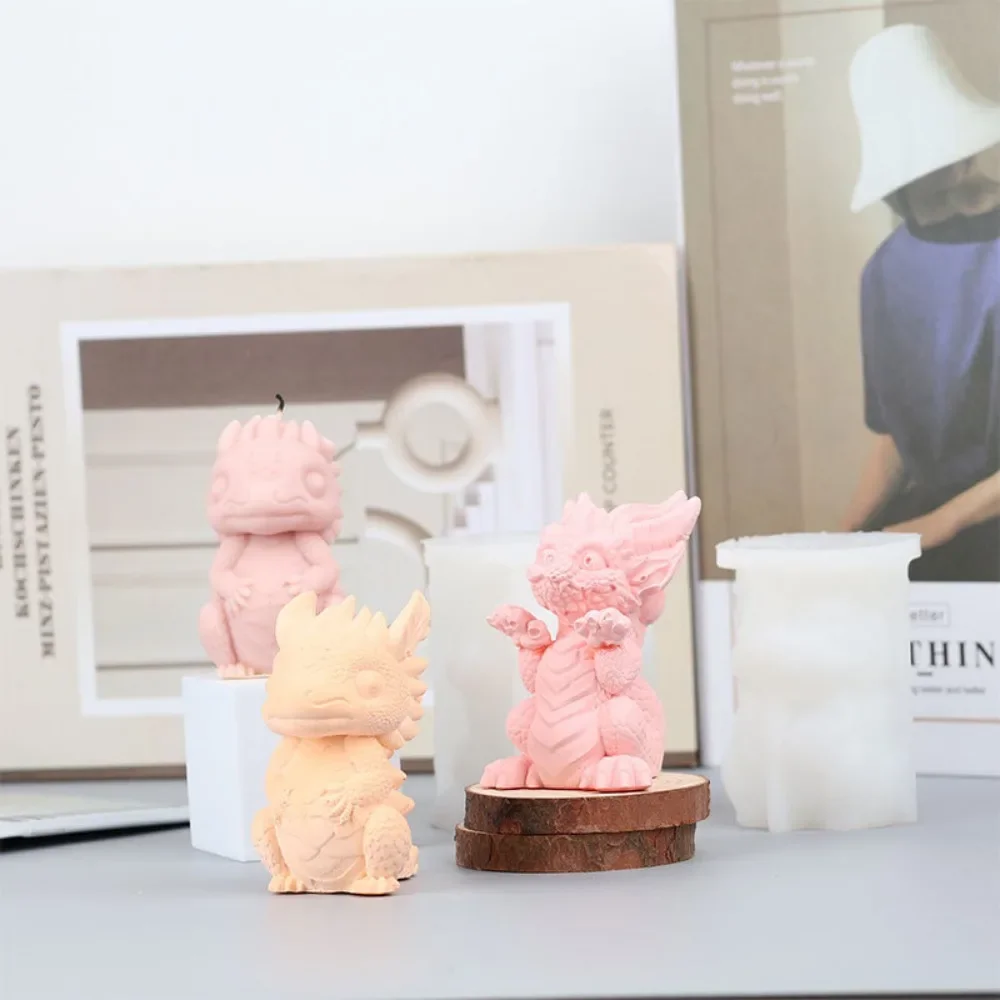 Dragon Carrying Hands Dragon Aroma Candle Silicone Mold DIY Handmade Soap Dragon Baby Plaster Ornament Candle Making Supplies