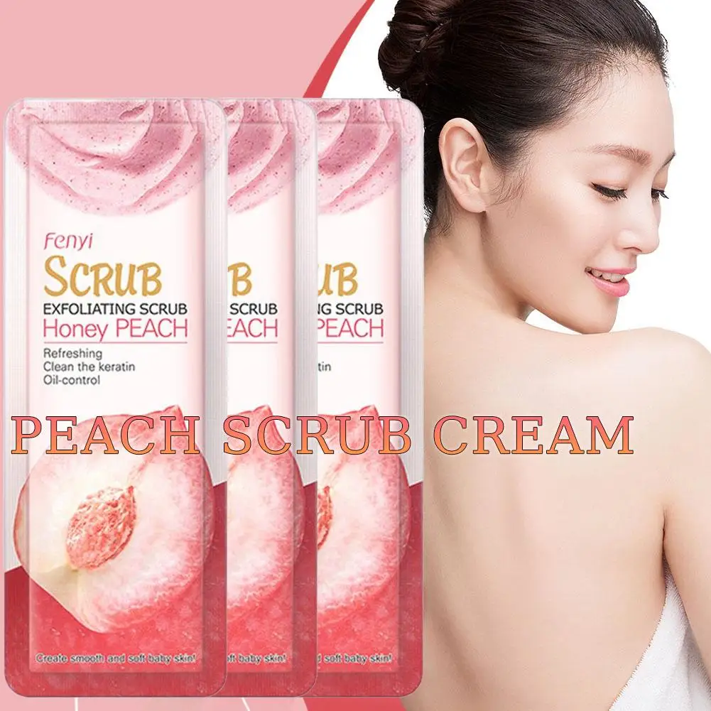

10 шт. отшелушивающий скраб для лица, освежающий увлажняющий крем для кожи, супер ощущение медового персикового ухода, глубокий аромат, очищающий уход за телом