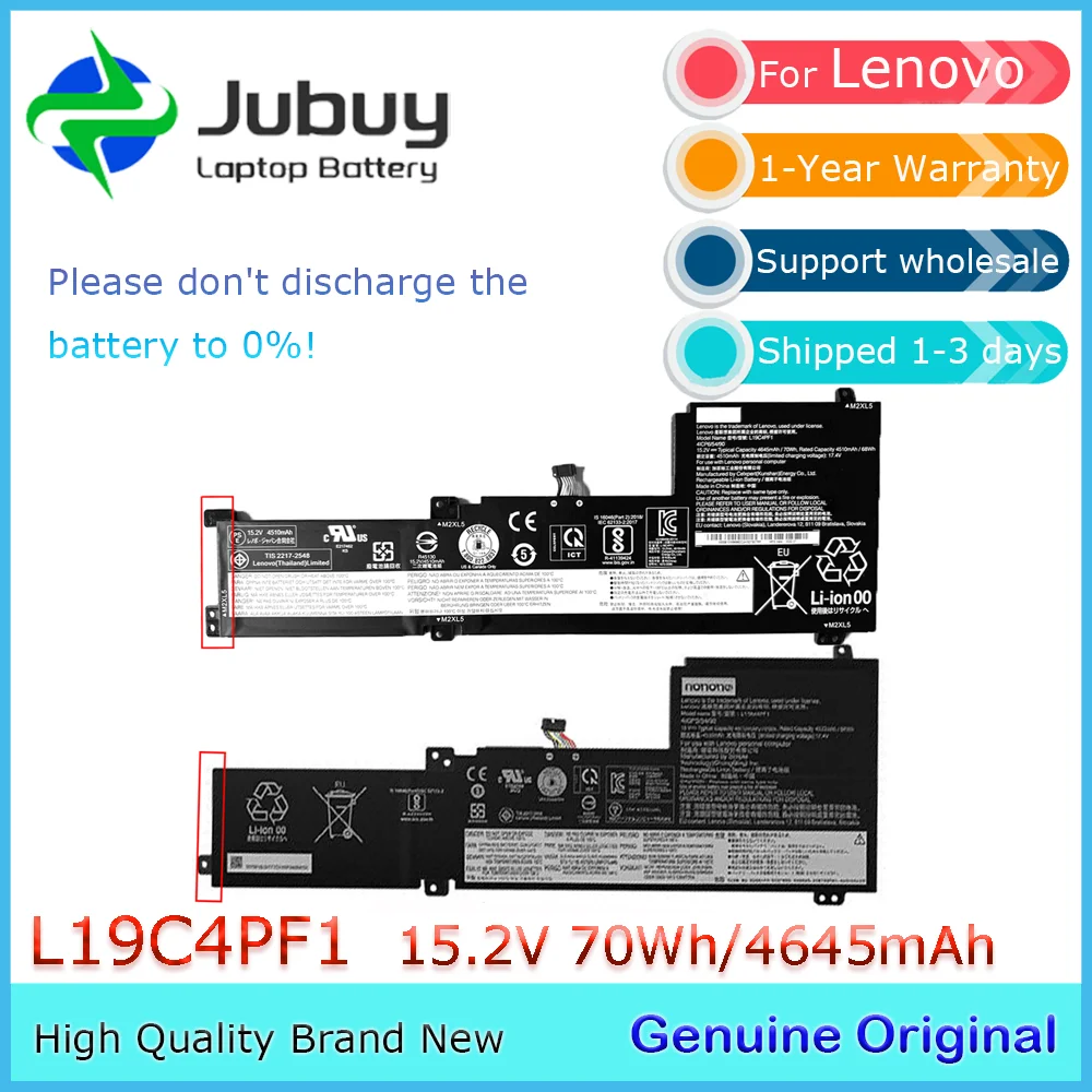 

L19C4PF1 15,2 В 70 Втч оригинальный аккумулятор для ноутбука Lenovo Ideapad 5-15IIL05 Xiaoxin 15 2020 L19L4PF1 L19M4PF1