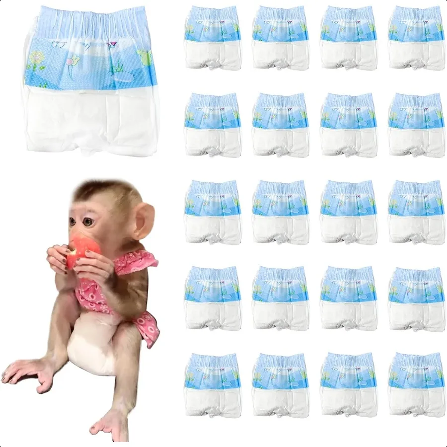

Monkey DiapersMarmoset Diapers with Adjustable Elastic Waistline Monkey Diapers for Pet Monkeys Ultra Absorbent LeakProof For