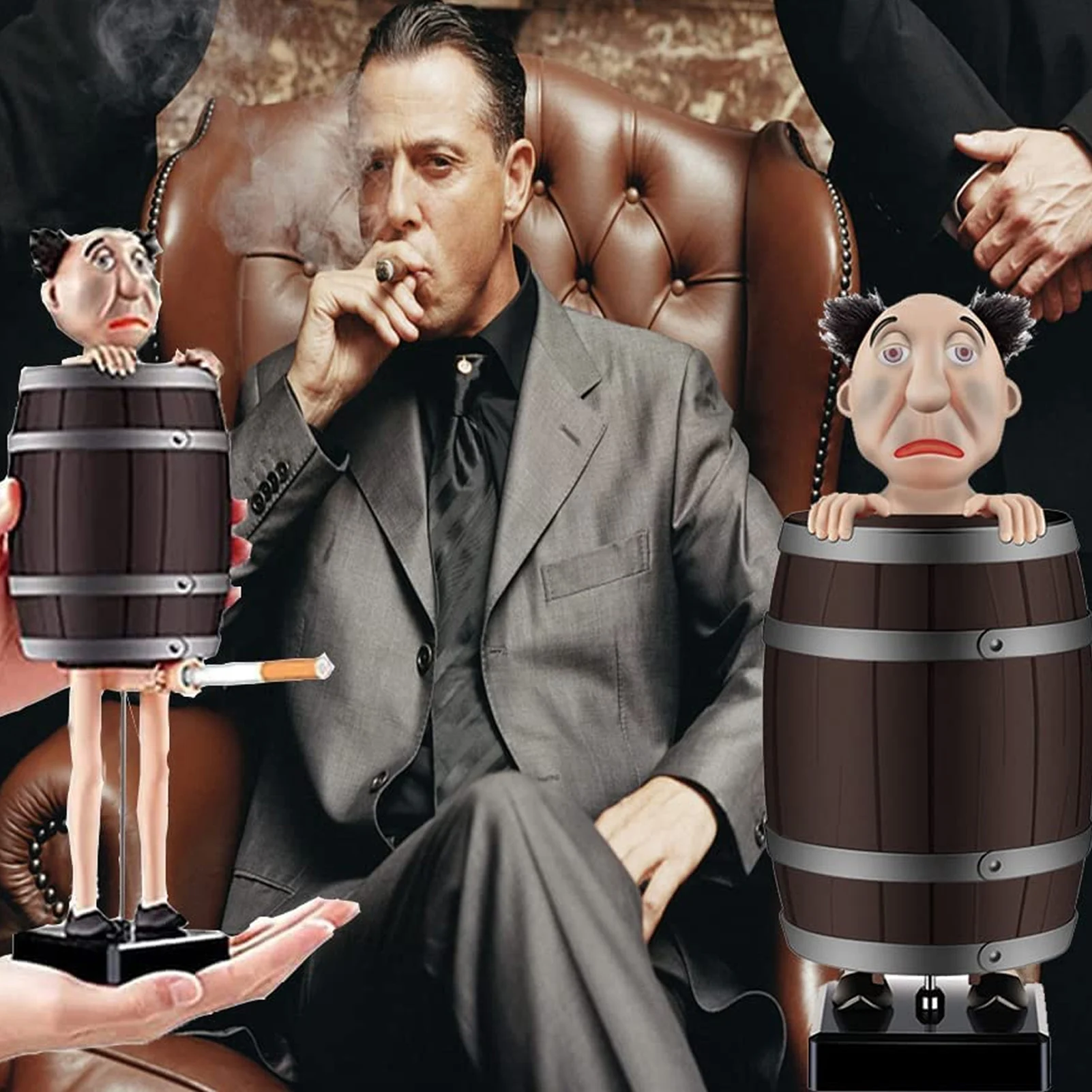 ZK30 Tempat Rokok Lucu Tempat Rokok Ejeksi Otomatis Portabel Elegan untuk Pria Ayah Pacar Suami