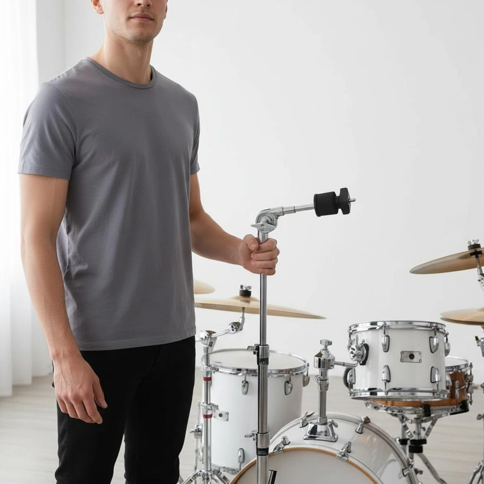 Half Cymbal Stand Rotating Head Drum Cymbal Stand Music Hardware Easy to Adjust Stable Base for Drummers, Stage