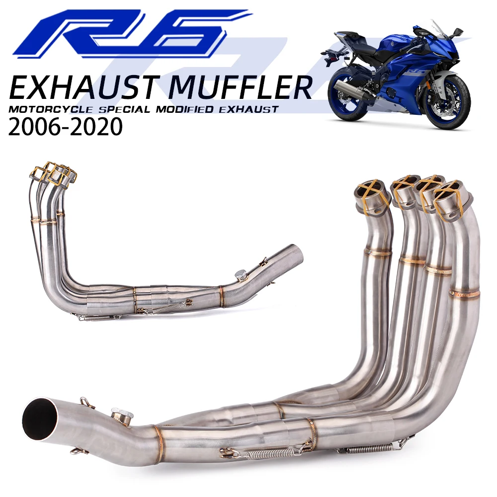 

Motorcycle Escape System Manifold Stainless 51mm Sport Racing Bottom Exhaust Header Pipe Kit For YAMAHA YZF R6 2006-2020