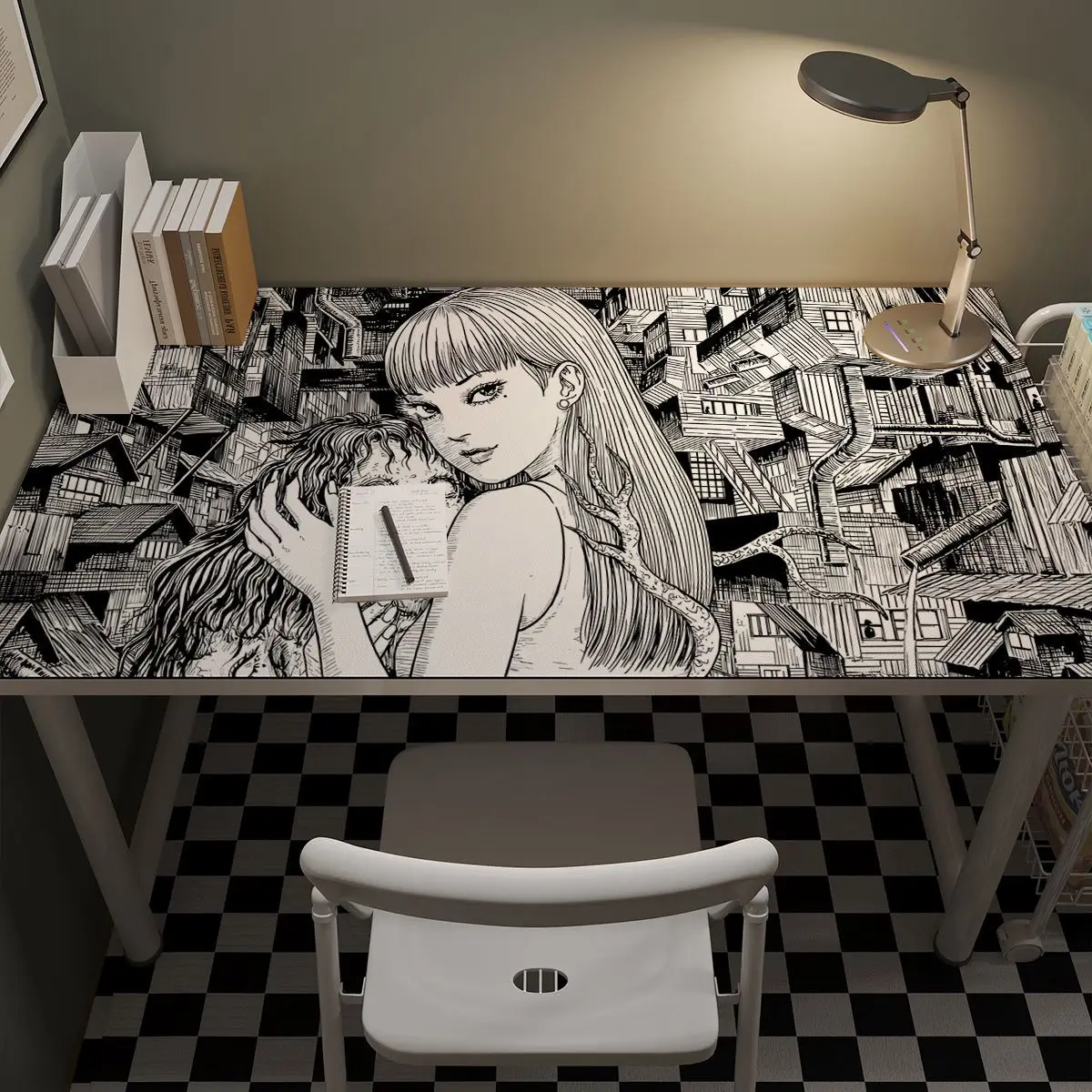 Junji Ito desk mat leather Tomie Kawakami anime mouse pad Large Thrilling Waterproof laptop mouse carpet xxl mousepad image 3