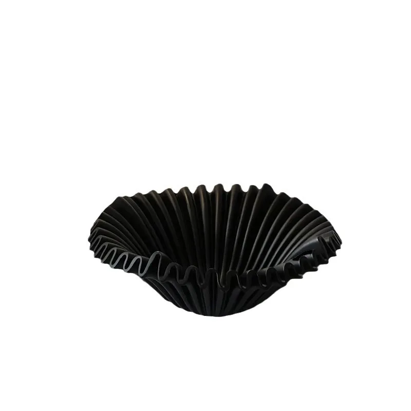 Wrinkled Shape Solid Color Resin Fruit Tray Creative Art Snack Tray Nut Tray Desktop Decoration Jewelry Trays Home Storage Trays