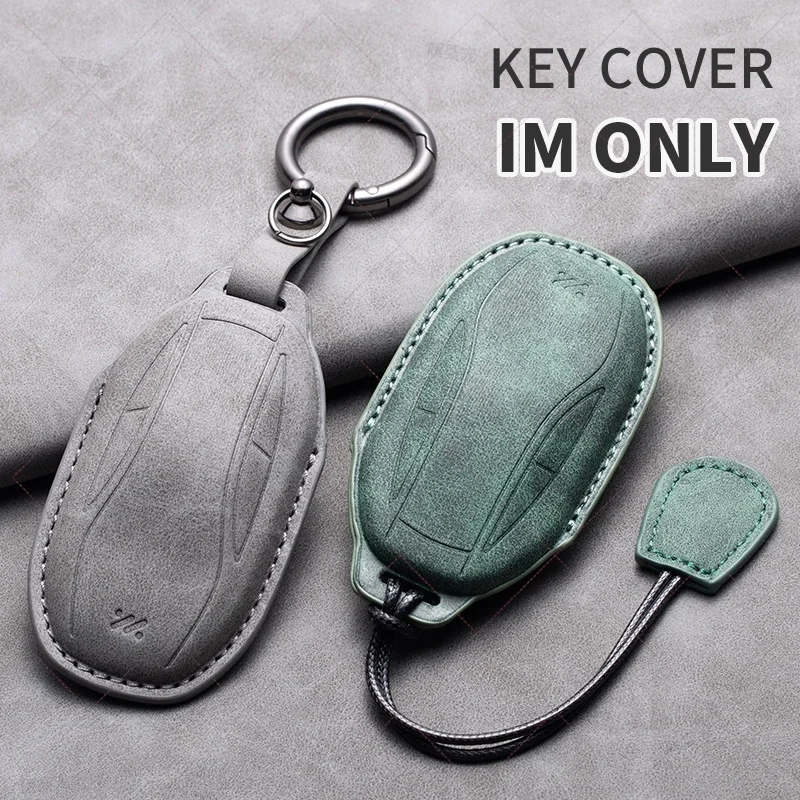 Car Key Case Holder Leather Smart Car Key Box Keyring Protection Cover for IM 2022 L7 2023 LS6 2023 LS7 Auto Key Shell Keychain