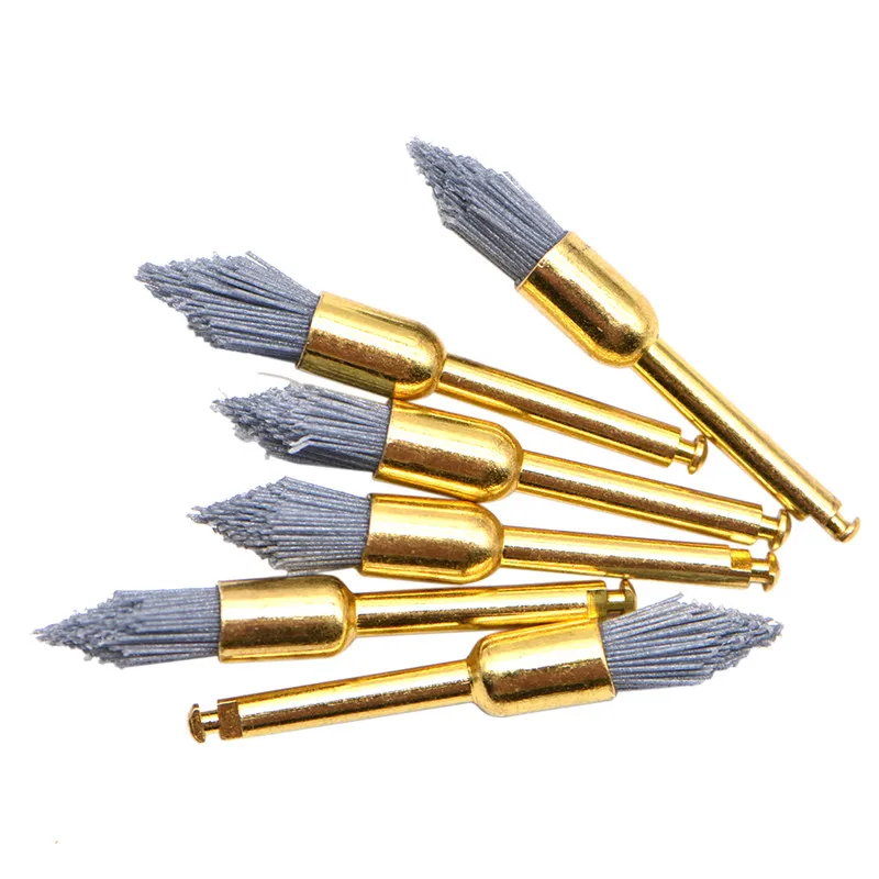 10pcs/pack Dental Silicon Carbide Polishing Brush Teeth Polisher Prophy Brushes for Contra Angle Handpiece Polishing Tool