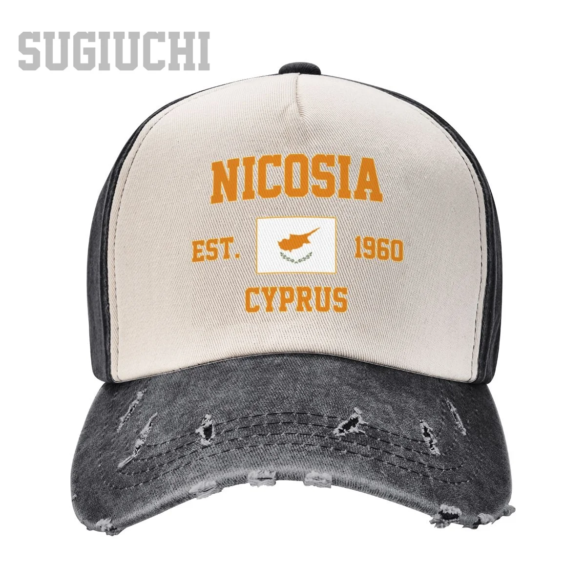 Unisex Baseball Cap Cyprus EST.1960 Nicosia Capital Men Women Vintage Hats Washed Cotton Trucker Gift