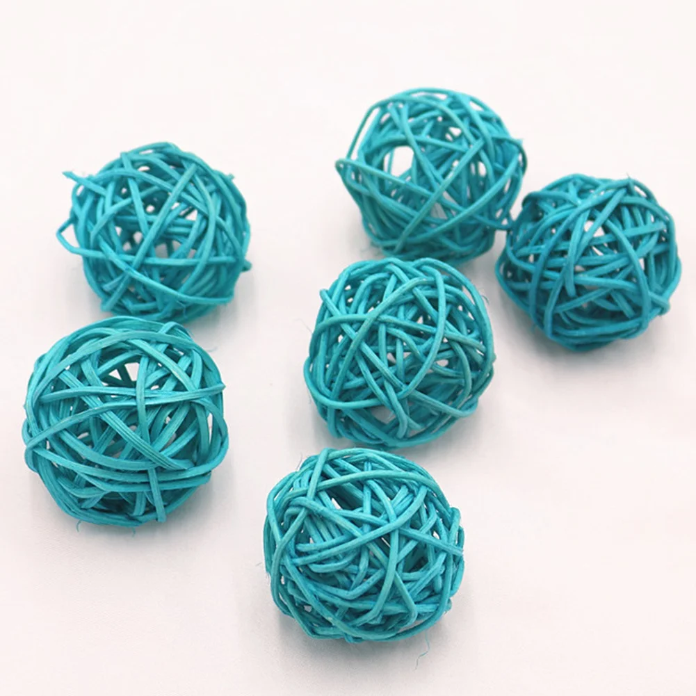 12 pcs/lot Openwork Rattan Balls Hanging Ornament 1.18/1.97inch Desktop Hanging Decoration Small Balls