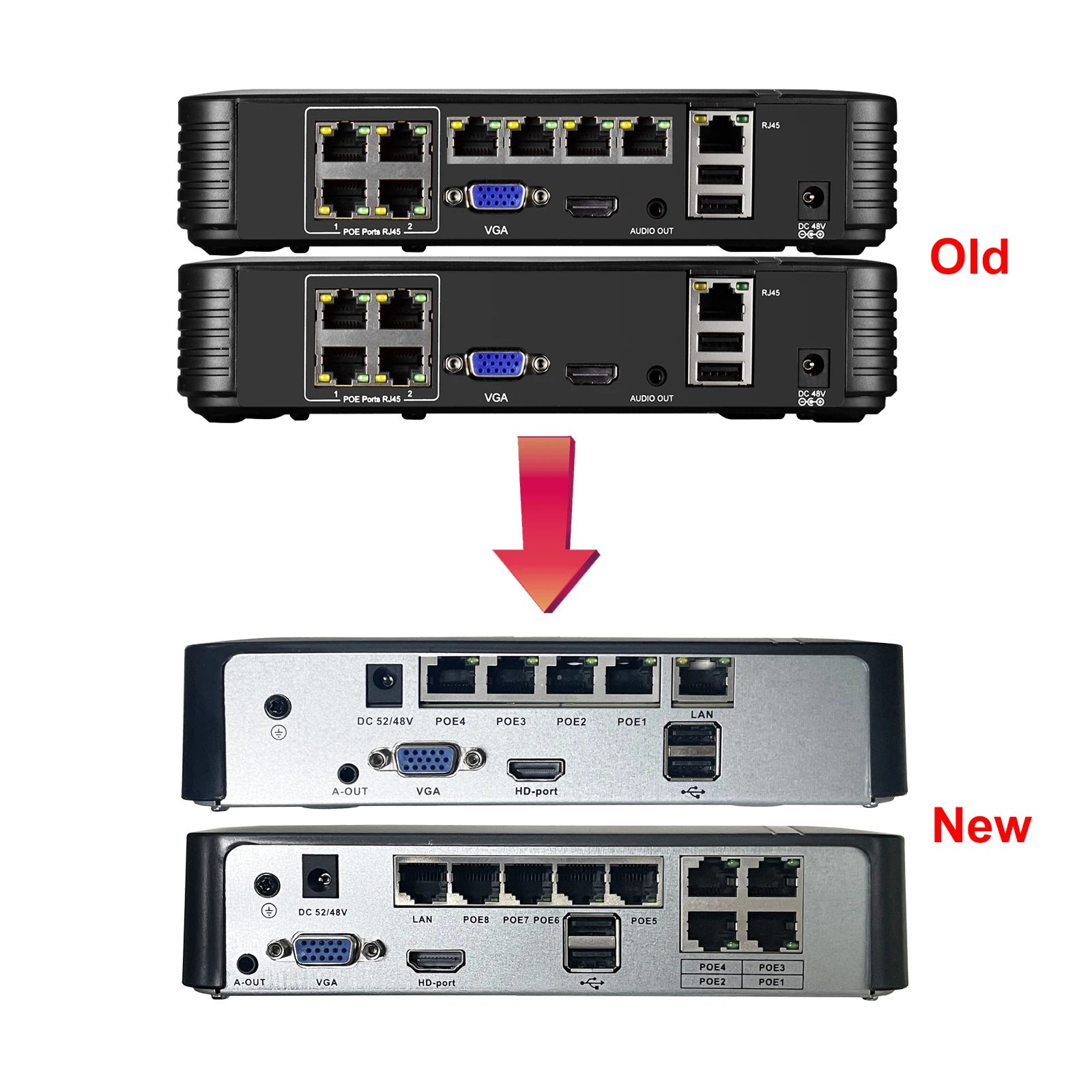 Gadinan-Grabadora de vídeo de red de Audio para seguridad al aire libre, 8CH, 4CH, POE, NVR, 4K, 8MP, 5MP, H.265 +, detección facial, para casa,