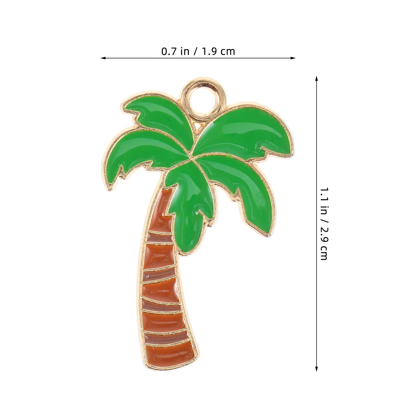 10Pcs Coconuts Tree Charms DIY Tropical Jewelry Accessories Palm Pendants Beads for Summer Bracelets Necklaces Crafting