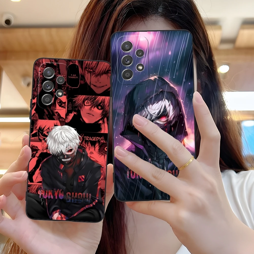 Tokyo Ghoul Kaneki Mobile Cell Phone Case for Samsung Galaxy A91 73 71 70 54 53 52 34 24 23 21 S 5G Black Soft Phone Cover Shell