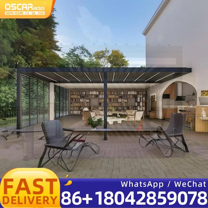 

Индивидуальный устойчивый 8x8 жалюзи для домашних животных, раздвижная уличная беседка из чистого алюминия для сада, патио, беседка на заднем дворе