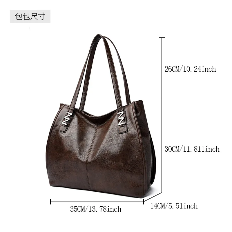Retro Women's Shoulder Bag 2026 New Soft Leather Crossbody Bag, Simple and Stylish for Middle-Aged Moms and Commuting.