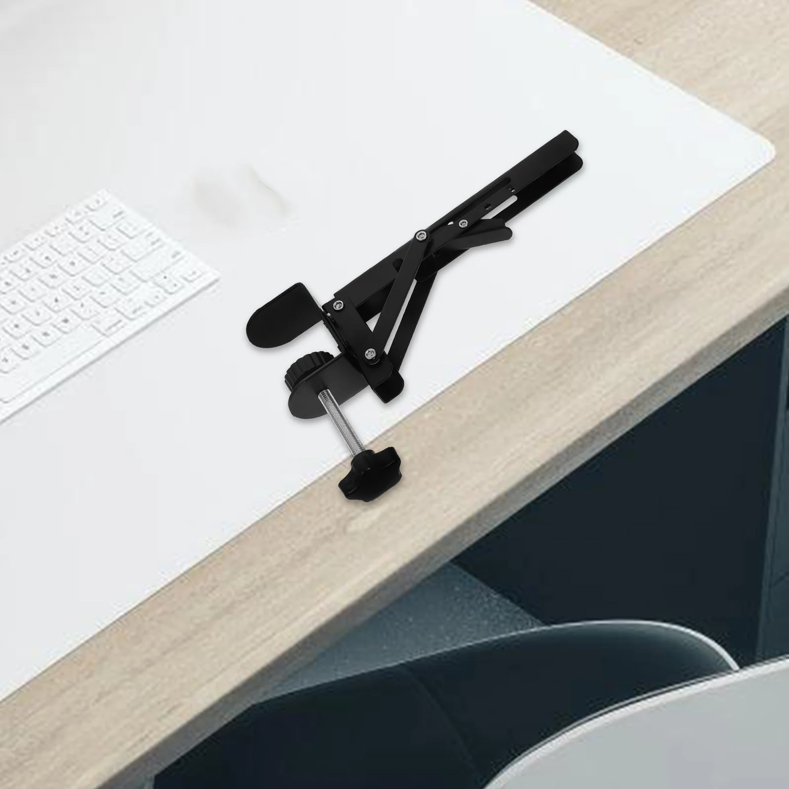 

2pcs Computer Desk Armrest Clamp Shelf Hand Rest Support Stainless Steel Adjustable Wrist Rest for Office Home Study No Drill