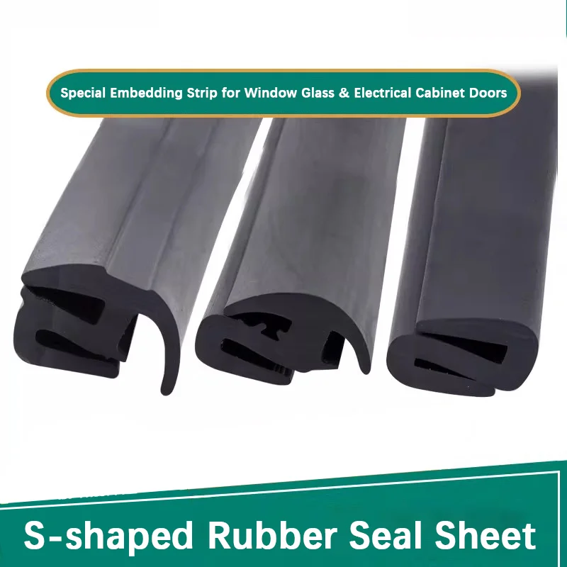 Three-Port View Window Rubber Seal Strip Waterproof Dustproof Shockproof for Distribution Cabinet Door Window Glass Machine