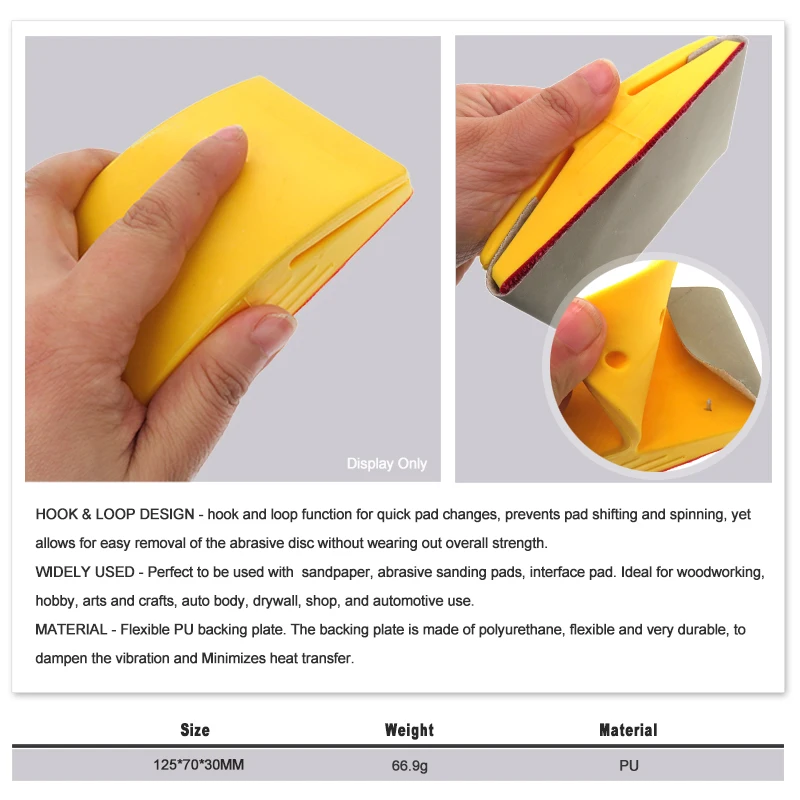 Imagem -05 - Polegada Bloco de Lixamento de Borracha Gancho Loop Almofada de Apoio Suporte Lixa Mão Moagem Bloco Polimento Ferramentas para Madeira e Móveis 5