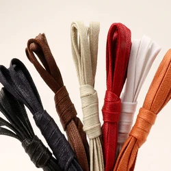1 Pair Waxed Shoelaces Leather Waterproof Flat Shoe Laces Unisex Boots Shoelace length 80CM 100CM 120CM 140CM 160CM