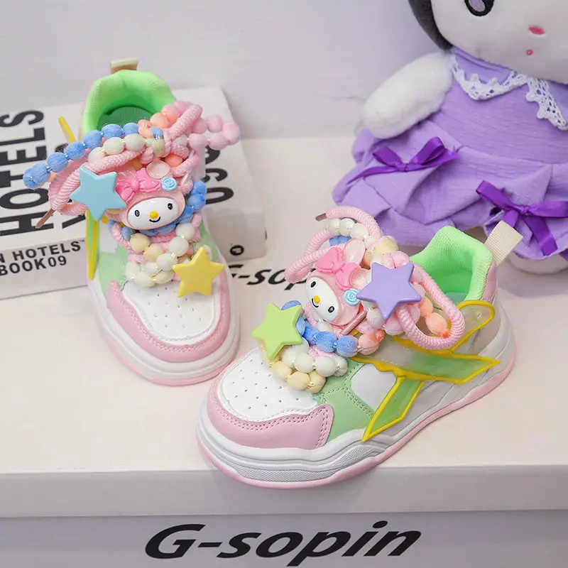 My Melody-zapatos Kawaii Sanrio Anime para niñas, zapatillas de dibujos animados, zapatos de tablero para niños, zapatos deportivos casuales, regalo para niños, otoño