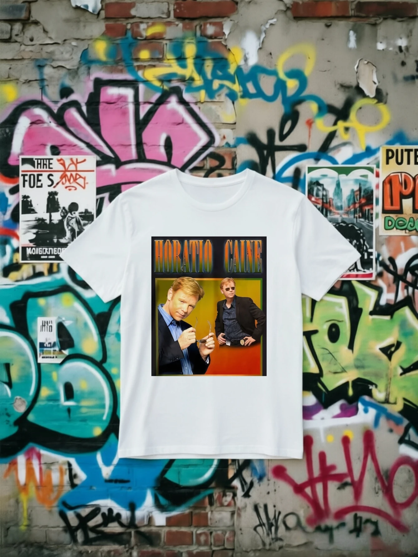 Casual Street Style Men's T-shirt with Horatio Kane Print Pattern From 