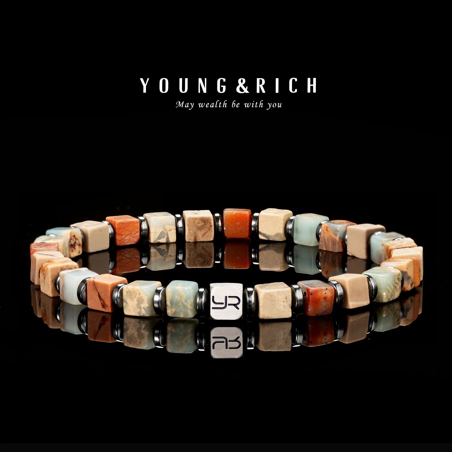 

YOUNG&RICH Natural Shoushan Stone Beads Bracelet 4mm, Retro Bohemian Style Boutique Unisex Fashion Bracelet