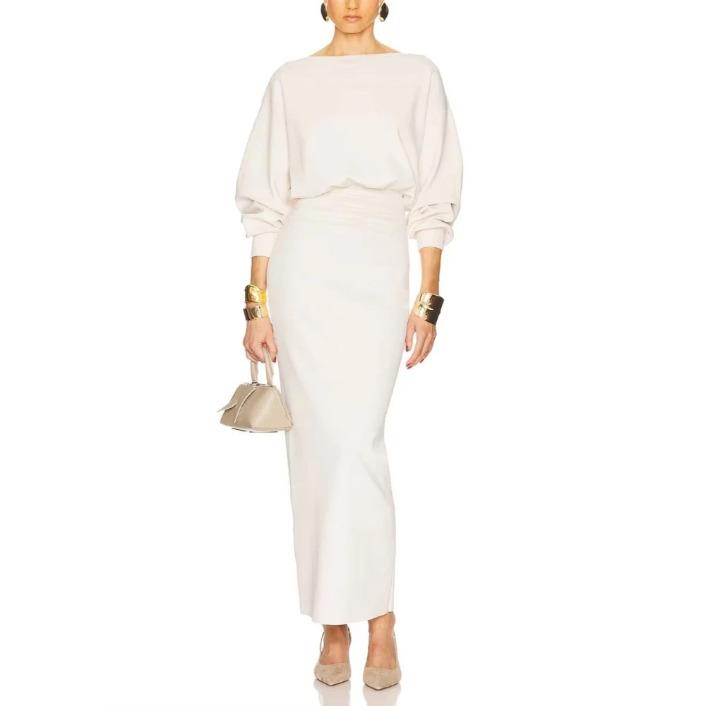 

Elegant Long Sleeves Evening Dresses Sexy Stretch Hip Hugging Celebrity Dress Exquisite High Quality Prom Party Gowns Customized