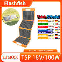 Flashfish TSP 18V/100W Foldable Solar Panel Portable Solar Charger DC/USB Output,DC Output Suitable for Most Solar Generators